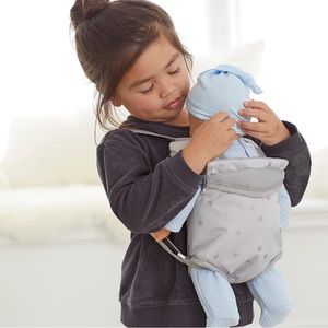 NWOT Pottery Barn Kids Gray Stars Baby Doll Carrier